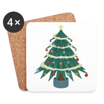 Christmas tree - Coasters (set of 4) - white - Front