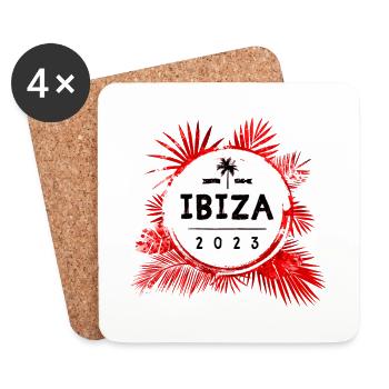 Ibiza 2023 Bunt - Untersetzer (4er-Set) - Weiß - Vorne