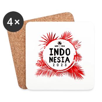 Indonesien 2023 Bunt - Untersetzer (4er-Set) - Weiß - Vorne
