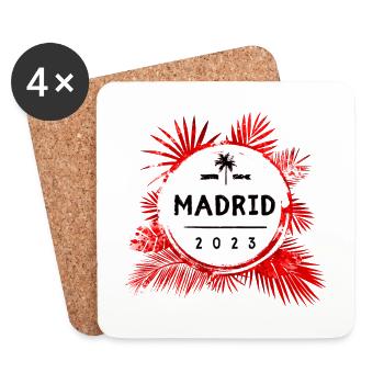 Madrid 2023 Bunt - Untersetzer (4er-Set) - Weiß - Vorne