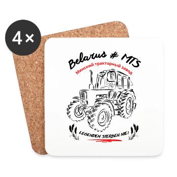 Belarus MTS / Legenden sterben nie. Ostalgie - Untersetzer (4er-Set) - Weiß - Vorne