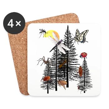 Nature Conservation Ecology Environment Insects Insect Nature - Coasters (set of 4) - white - Front