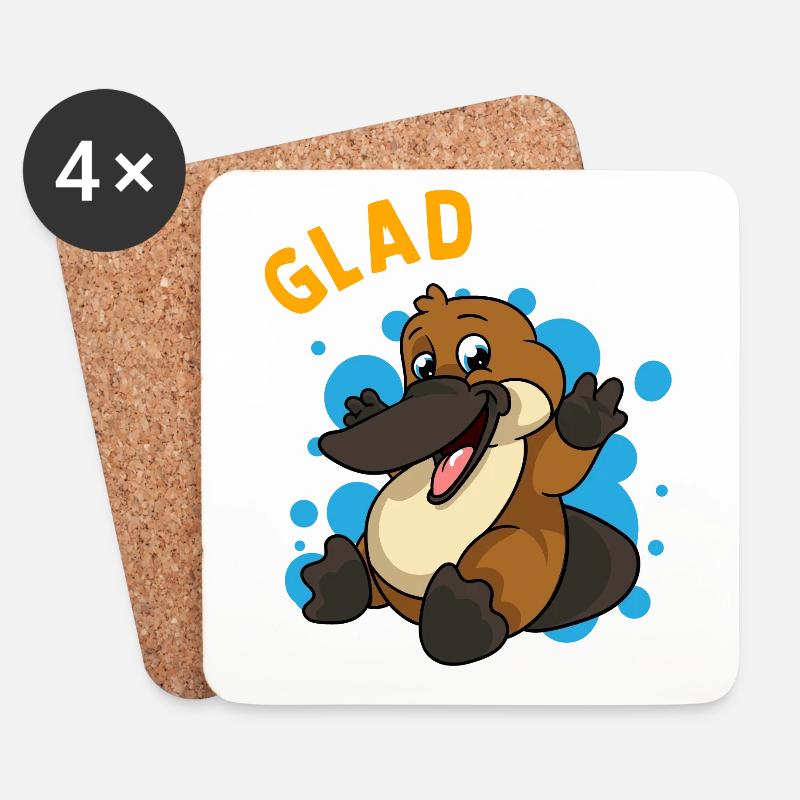 Schnabeltier Humor Gladypus Froh, ein süßes Schnabeltier zu sein - Untersetzer (4er-Set) - Weiß