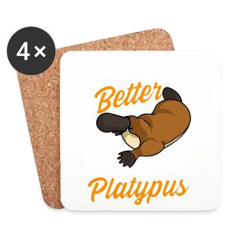 Schnabeltier Humor Ich würde dich besser mögen, wenn du ein - Untersetzer (4er-Set) - Weiß - Vorne