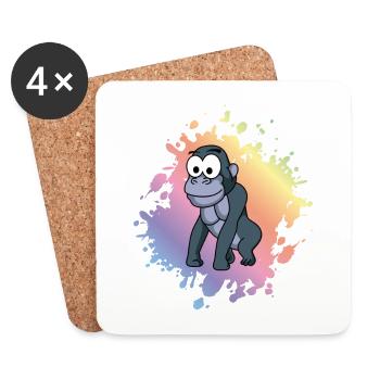 Gorilla Comic - Dessous de verre (lot de 4) - blanc - Devant