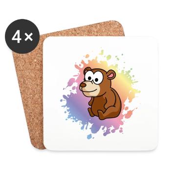 Bear Comic - Coasters (set of 4) - white - Front