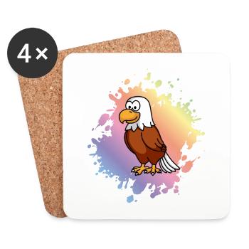 Eagle Comic Animal - Dessous de verre (lot de 4) - blanc - Devant