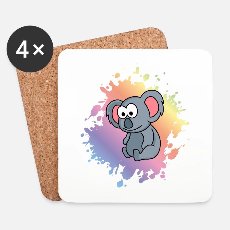 Koala Comic Tier - Untersetzer (4er-Set) - Weiß