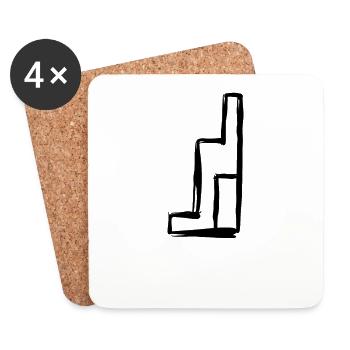 Egypte Ancien symbole Trône - Dessous de verre (lot de 4) - blanc - Devant