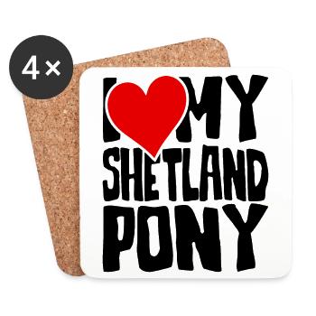 Ich liebe mein Shetland Pony - Untersetzer (4er-Set) - Weiß - Vorne