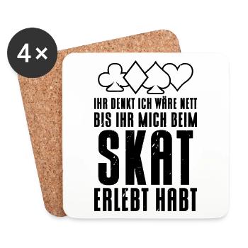 Ihr denkt ich wäre nett Skat - Untersetzer (4er-Set) - Weiß - Vorne