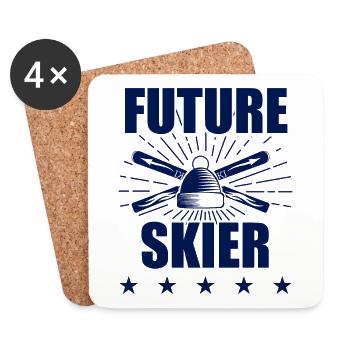 zukunft ski sport - Untersetzer (4er-Set) - Weiß - Vorne