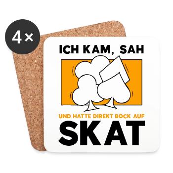 Ich kam sah und hatte bock auf Skat - Untersetzer (4er-Set) - Weiß - Vorne