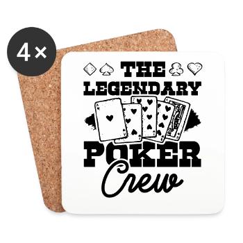 Poker Crew - Untersetzer (4er-Set) - Weiß - Vorne