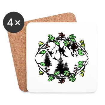 Mountains Nature Tyrol Spring Mountaineering Alps - Coasters (set of 4) - white - Front