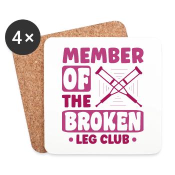 Member of the broken leg club - Untersetzer (4er-Set) - Weiß - Vorne