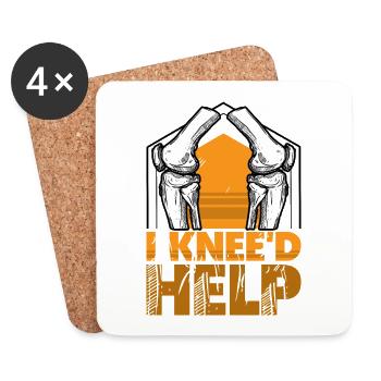 I Knee'd help - Untersetzer (4er-Set) - Weiß - Vorne