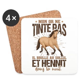 Dicton Cheval - Dessous de verre (lot de 4) - blanc - Devant