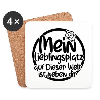 Mein Lieblingsplatz auf dieser Welt Valentinstag - Untersetzer (4er-Set) - Weiß - Vorne