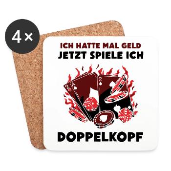 Ich hatte mal Geld Doppelkopf - Untersetzer (4er-Set) - Weiß - Vorne
