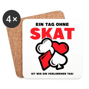 Ein Tag ohne Skat - Untersetzer (4er-Set) - Weiß - Vorne