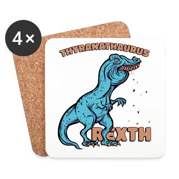 Funny T-Rex - Coasters (set of 4) - white - Front