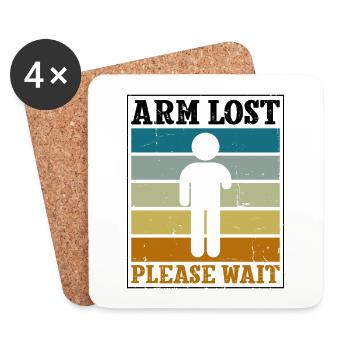 Arm Lost Please Wait - Untersetzer (4er-Set) - Weiß - Vorne