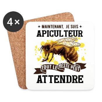 Je Suis Apiculteur - Dessous de verre (lot de 4) - blanc - Devant