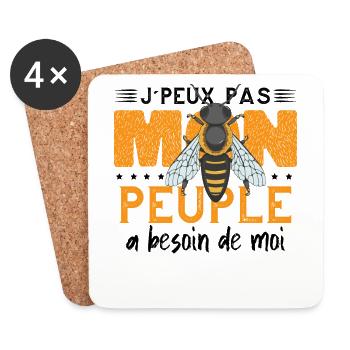 Mon Peuple Besoin De Moi - Dessous de verre (lot de 4) - blanc - Devant