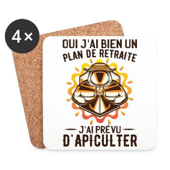 Plan De Retraite Apiculter - Dessous de verre (lot de 4) - blanc - Devant