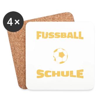 zum Fussball geboren zur Schule gezwungen - Untersetzer (4er-Set) - Weiß - Vorne