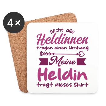 Heldin Nicht alle Heldinnen tragen einen Umhang ws - Untersetzer (4er-Set) - Weiß - Vorne