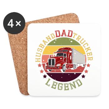 MARI PAPA CAMIONNEUR LÉGENDE - Dessous de verre (lot de 4) - blanc - Devant