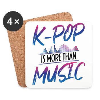 K-Pop Lover Design - Dessous de verre (lot de 4) - blanc - Devant