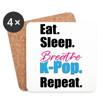 K-Pop Liebhaber Südkorea - Untersetzer (4er-Set) - Weiß - Vorne