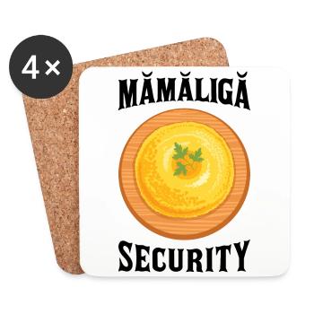 Sécurité Mamaliga - Dessous de verre (lot de 4) - blanc - Devant