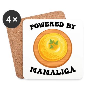Propulsé par Mamaliga - Dessous de verre (lot de 4) - blanc - Devant