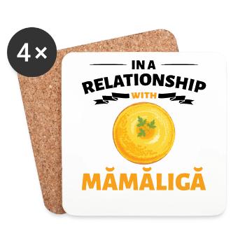 In Beziehung zu Mamaliga - Untersetzer (4er-Set) - Weiß - Vorne
