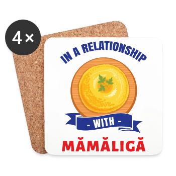 In Beziehung zu Mamaliga - Untersetzer (4er-Set) - Weiß - Vorne