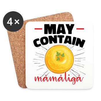 May Contain Mamaliga - Coasters (set of 4) - white - Front