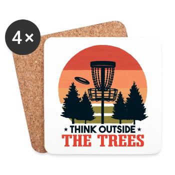 Retro Disc Golf Vintage - Untersetzer (4er-Set) - Weiß - Vorne