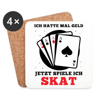 Ich hatte mal Geld Skat - Untersetzer (4er-Set) - Weiß - Vorne