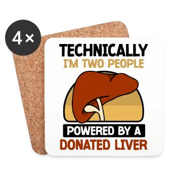 powered by a donated Liver - Untersetzer (4er-Set) - Weiß - Vorne