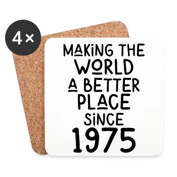 Rendre le monde meilleur depuis 1975 - Dessous de verre (lot de 4) - blanc - Devant
