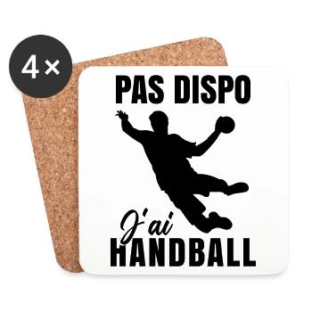 Pas Dispo J'Ai Handball | Handballeur Handball - Dessous de verre (lot de 4) - blanc - Devant