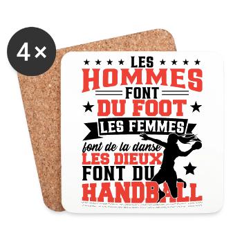 Handballeur Coach Handball - Dessous de verre (lot de 4) - blanc - Devant