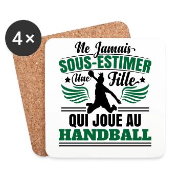 Handball Handballeur - Dessous de verre (lot de 4) - blanc - Devant