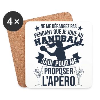 Je Joue Au Handball - Dessous de verre (lot de 4) - blanc - Devant