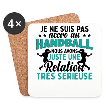 Handball Humour Sport Handballeur - Dessous de verre (lot de 4) - blanc - Devant