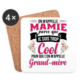 On M'Appelle Mamie - Dessous de verre (lot de 4) - blanc - Devant